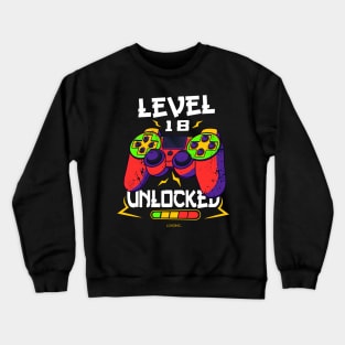 level 18 unlocked Crewneck Sweatshirt